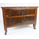 An apprentice piece 19th century marquetry inlaid chest