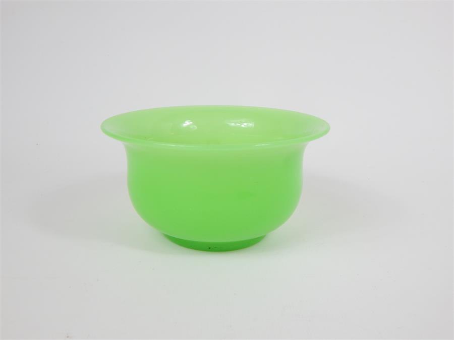 A green jade style glass bowl