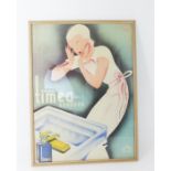 A large original Hungarian Art Deco poster for Timea Soap