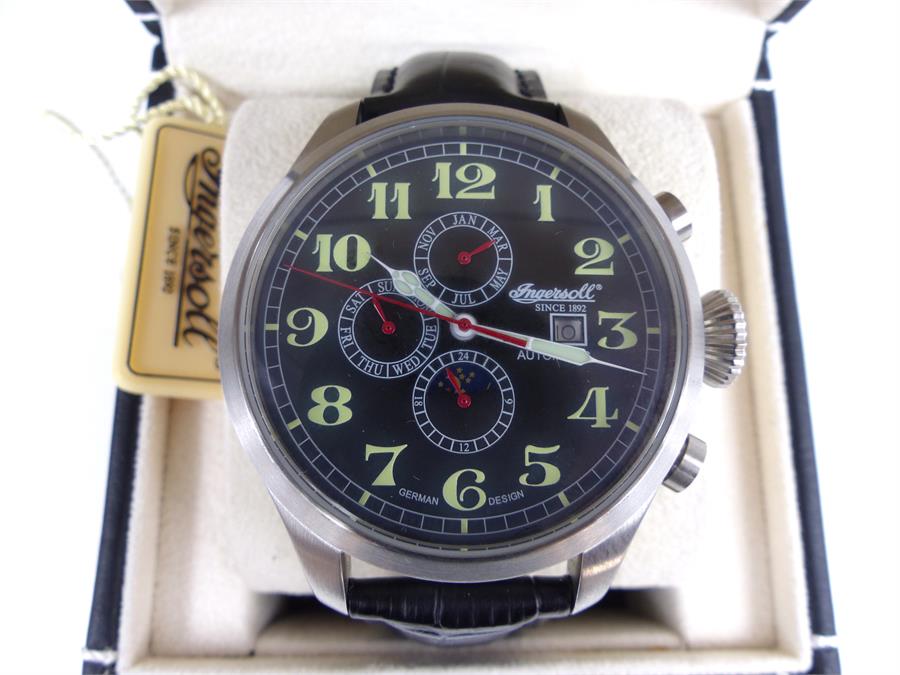 A boxed, unused, gentleman's 'Ingersoll' automatic wristwatch