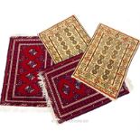 Two pairs of Persian prayer rugs