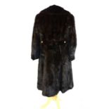 A fine, 1920's, brown, mink fur ladies coat in excellent, wearable condition