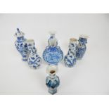 A collection of seven Chinese blue and white porcelain items