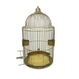 A large vintage brass birdcage