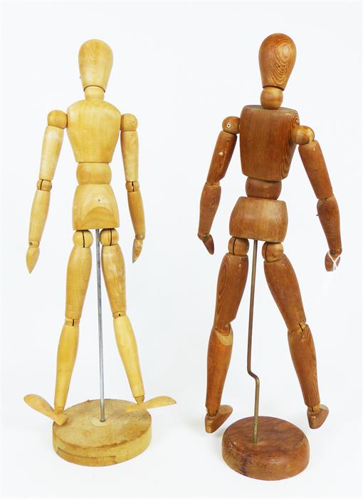 Two wooden strurctured ergonomes: one male and one female; each approximately 55cm high. - Image 2 of 2