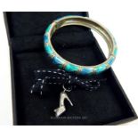 A sterling silver Links of London shoe charm together with a bangle