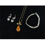 A Jasper Conran silver gilt necklace and other jewellery