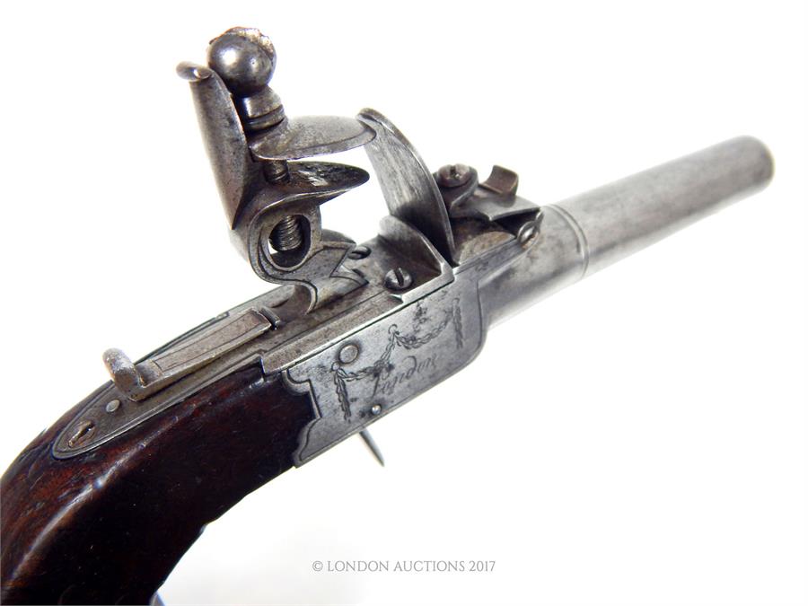 An early 19th century "Spencer of London", flintlock pistol with with a collapsible trigger and a - Image 3 of 3