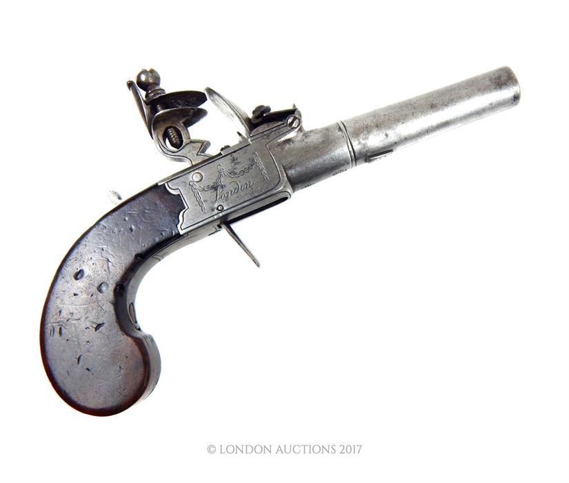 An early 19th century "Spencer of London", flintlock pistol with with a collapsible trigger and a