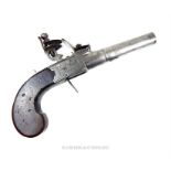 An early 19th century "Spencer of London", flintlock pistol with with a collapsible trigger and a