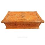 A handmade, RFC cigar box with carved insignia upon its top and "1916" to its front and "France