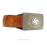 A late 1930s made German Wassershutzpolizei NCO's box belt buckle with motto "Gott mit uns; remnants