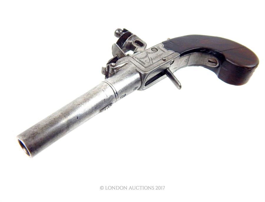 An early 19th century "Spencer of London", flintlock pistol with with a collapsible trigger and a - Image 2 of 3