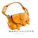 A used, Marc Jacobs, brown leather handbag