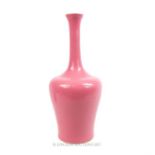 An early 20th century, Chinese, long-necked, pink glazed vase