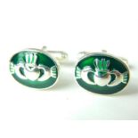 A pair of Welsh silver cufflinks.