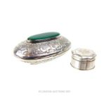 Two silver pill boxes