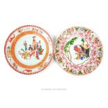 Two Chinese export ware plates