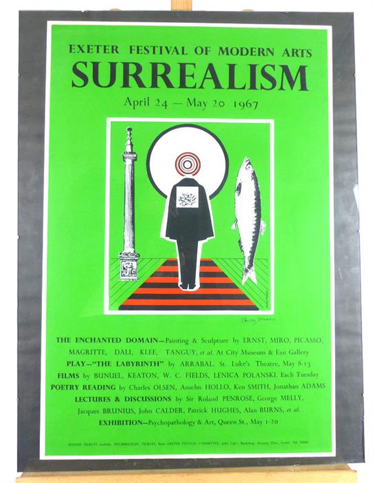 An original Exeter Festival of Modern Arts - Surrealism poster signed by Conroy Maddox