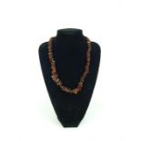 A dark natural Baltic amber necklace