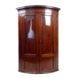 A fine, Georgian, mahogany corner cupboard