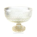 A large 19th century crystal punch bowl