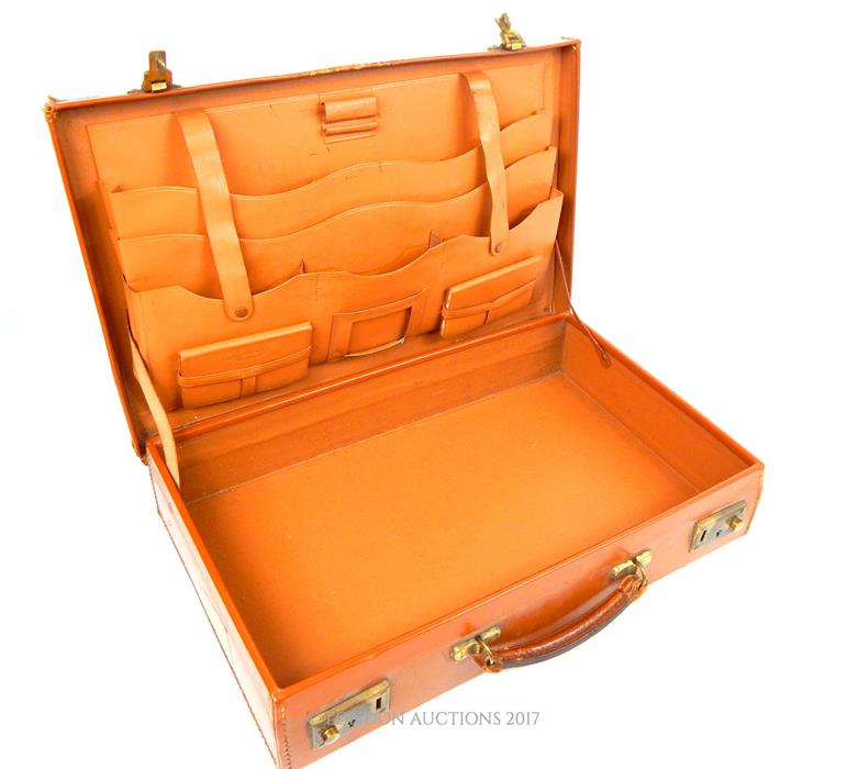 From the estate of the late Lady Wanda Boothby: a tan leather attache case with embossed initial "B" - Image 2 of 3