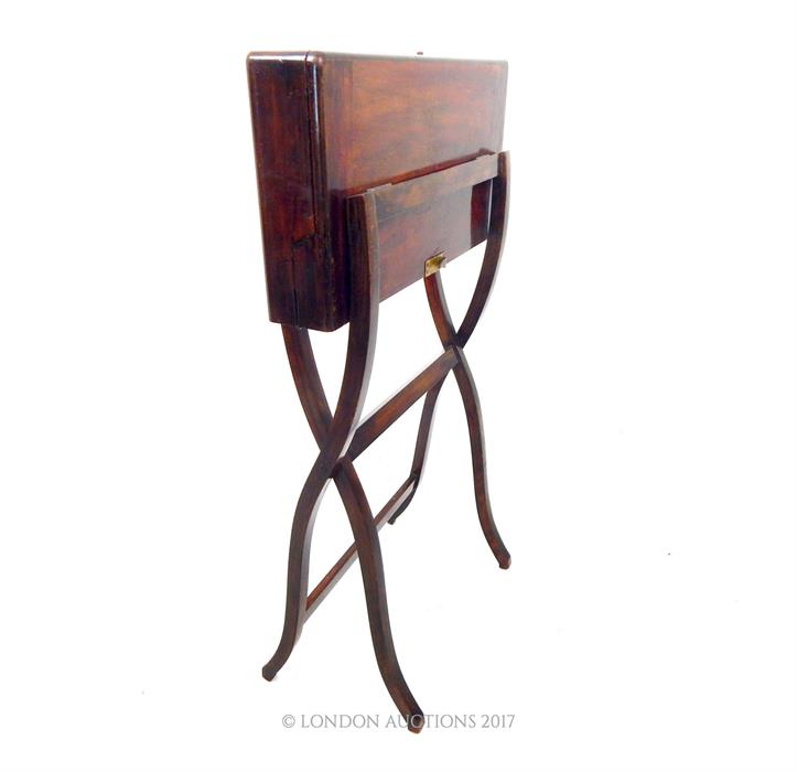 A fine quality, late 19th century, folding mahogany campaign desk - Image 3 of 3