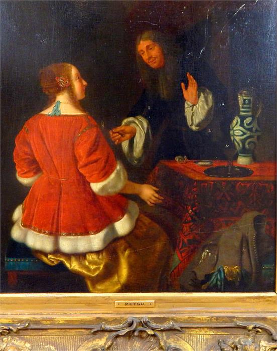 From the estate of the late Lady Wanda Boothby: in the manner of Gabriel Metsu, 17th century Dutch - Image 2 of 3