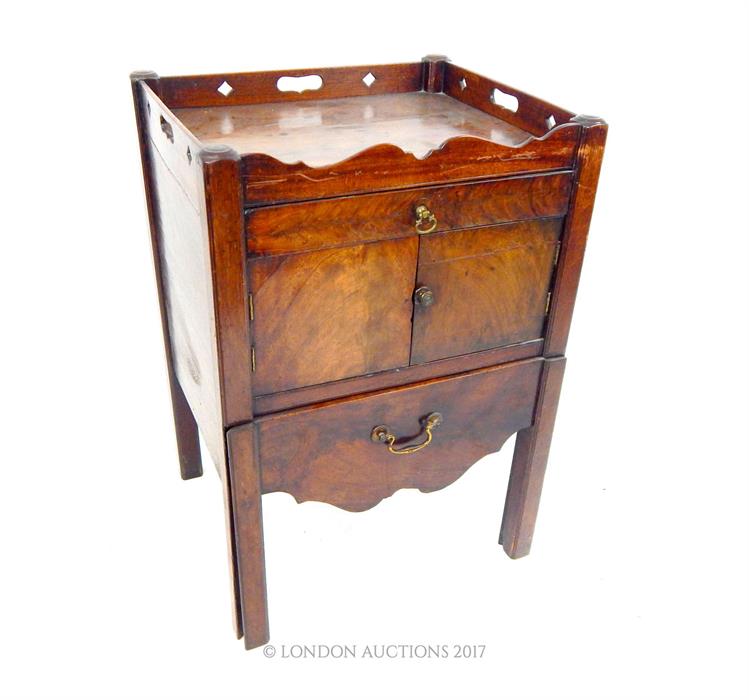 From the estate of the late Lady Wanda Boothby: a mahogany pot cupboard and commode; with split to - Image 2 of 2