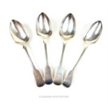 From the estate of the late Lady Wanda Boothby: four Georgian silver serving spoons; 9.3toz.