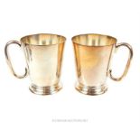 From the estate of the late Lady Wanda Boothby: a pair of Mappin & Webb Mappin plate tankards;