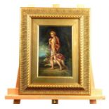 Unattributed, A fine, framed, 19th century, oil on copper panel of Diana the Huntress,