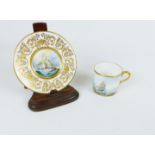 A Lynton Pottery of Derby tea cup and saucer