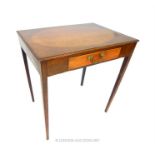 From the estate of the late Lady Wanda Boothby: a mahogany side table with boxwood and ebony inlays;