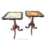 From the estate of the late Lady Wanda Boothby: a pair of side tables with 19th century tapestry