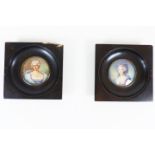 Two portrait miniatures on ivory of ladies