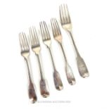 From the estate of the late Lady Wanda Boothby: Two Irish silver table forks and the London HM