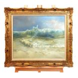From the estate of the late Lady Wanda Boothby: signed "Ewen", late 20th century painting of ocean