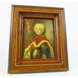 A printed portrait miniature of an important gentleman laid to copper