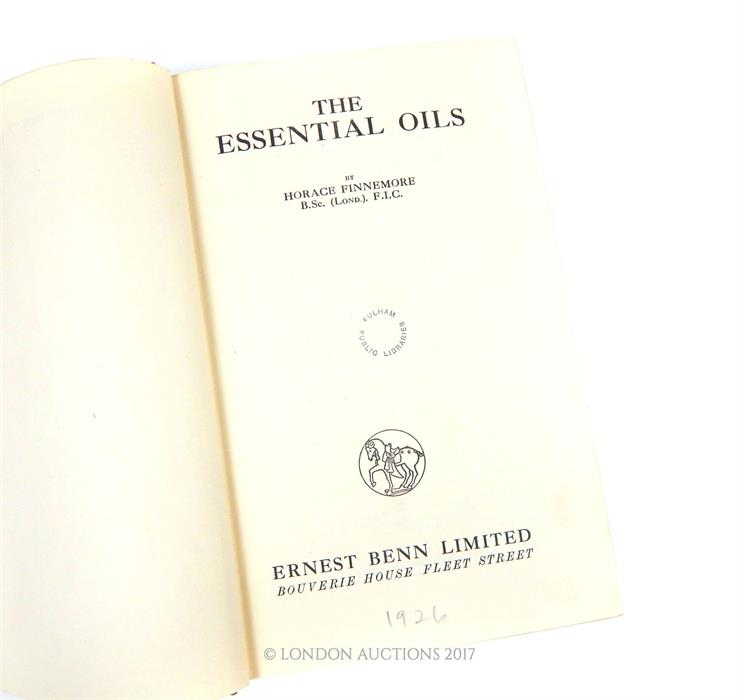 Finnemore, Horace "The Essential Oils"; cloth bound; pub. 1926, Ernest Benn Limited, London. - Image 2 of 3