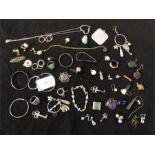 A large collection of sterling silver and other jewellery items