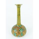 A late 19th century, Royal Doulton, Lambeth pottery, tall-necked, vase