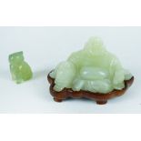 Two, Chinese green jade figurines