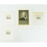 An unframed but mounted print portrait of Sir Isaac Newton