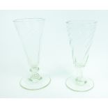 Two, 18th century, Scottish, Wrythen ale glasses (circa 1760)