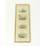 A framed set of four, hand-coloured engravings of Alderney (The Channel Islands)