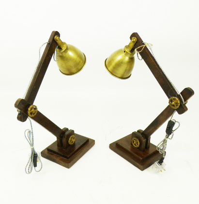 A pair of adjustable desk lamps - Image 2 of 2