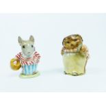 Two, early, Beswick, hand-painted, Beatrice Potter figurines