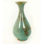 A Chinese cackle glazed vase; 25.5cm high.